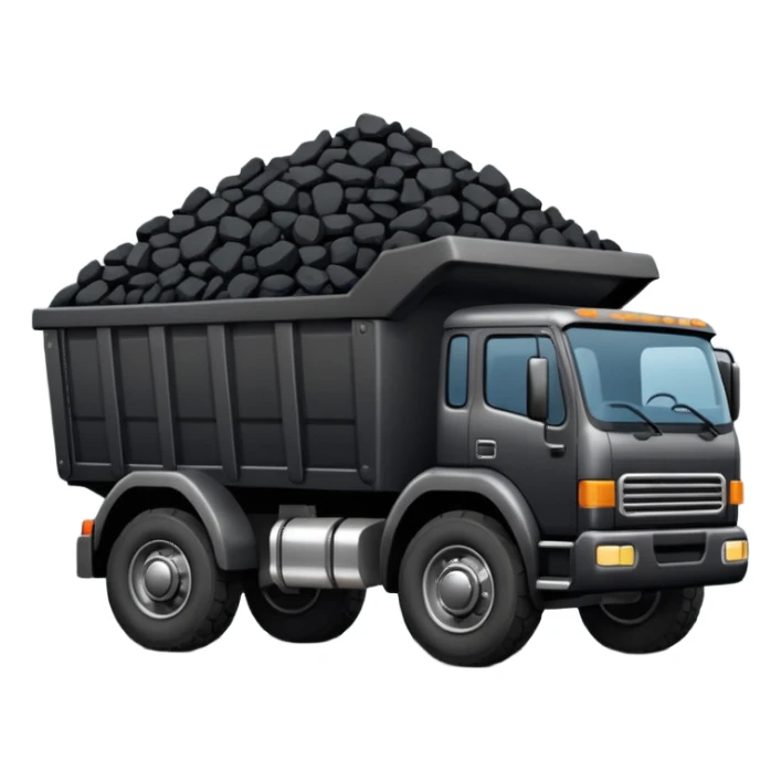black truck with coal ore sticker
