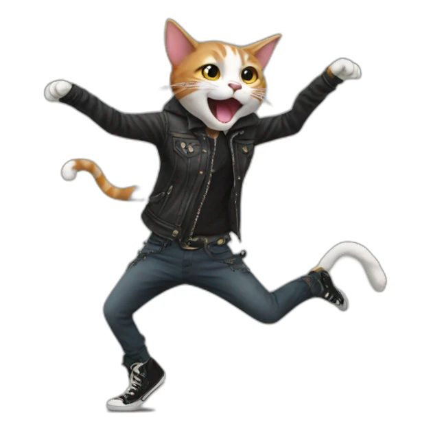cat dancing on a punk song sticker