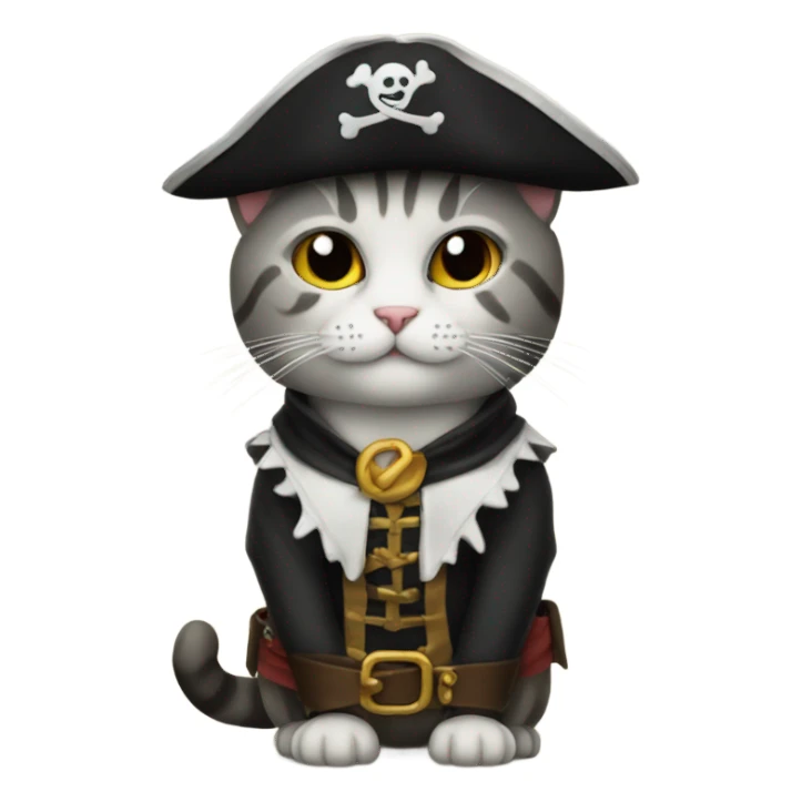 Cat in pirate costume  sticker