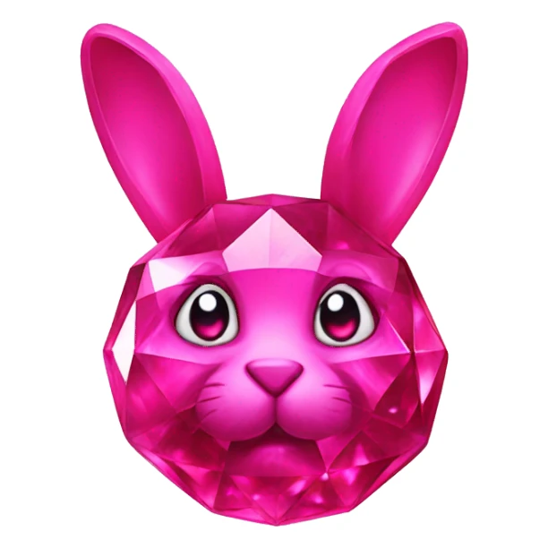 crystal pink rabbit made out of ruby-gems sticker