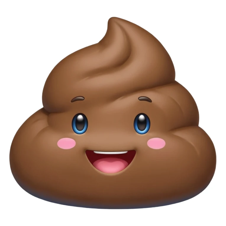 blue kawaii poop sticker