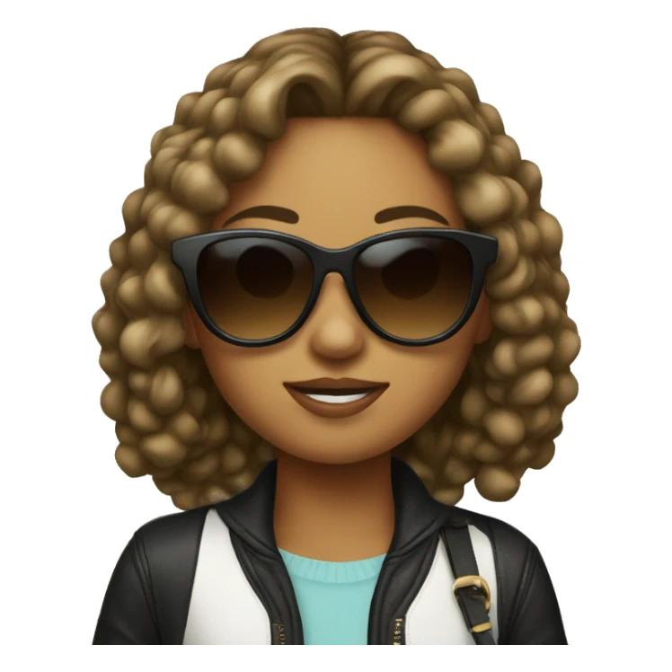 Cool girl with sunglasses sticker