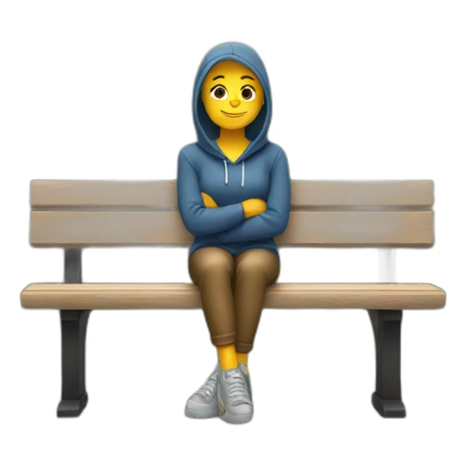  sitting on a bench sticker