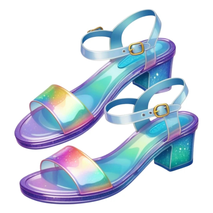 90’s glitter jelly sandals sticker