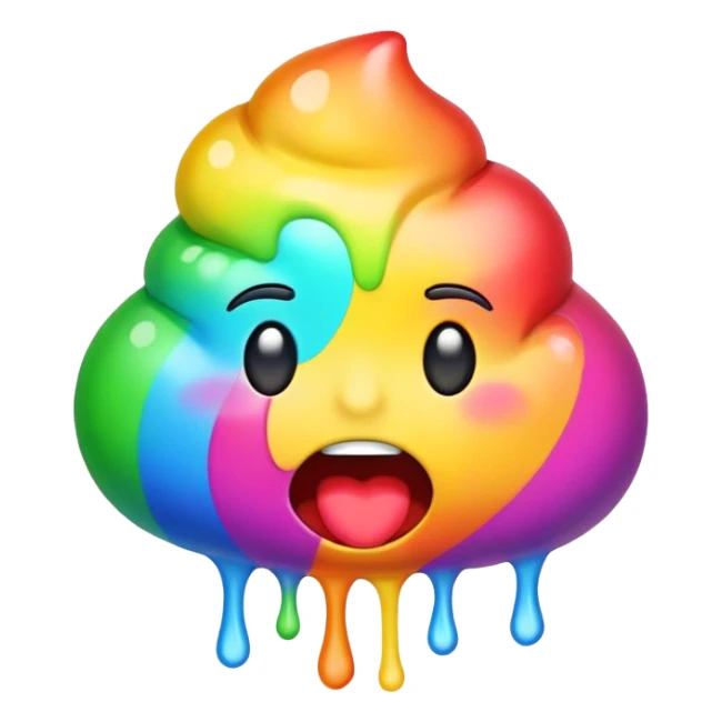 rainbow puke emoji sticker