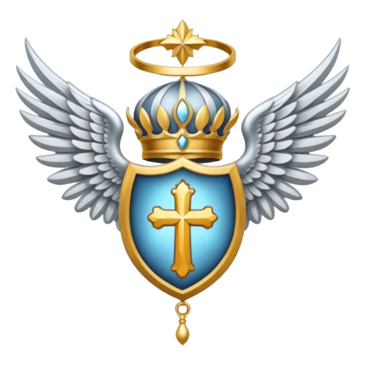 holy saint emblem with silver or white wings  sticker
