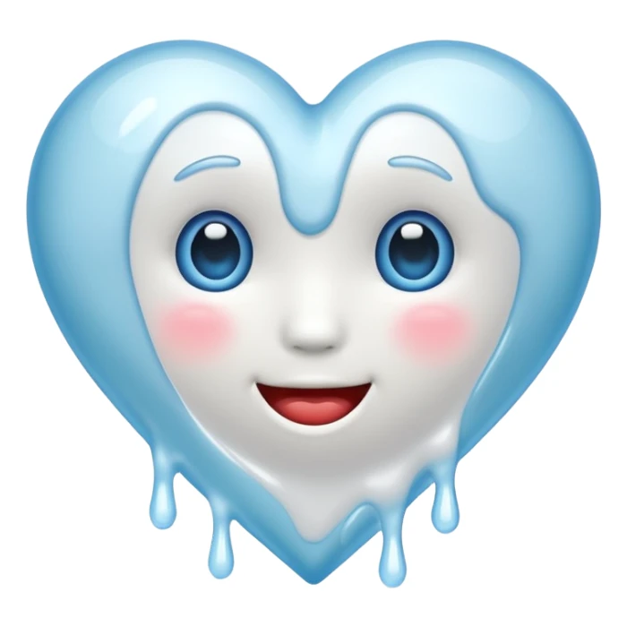 white heart melting sticker