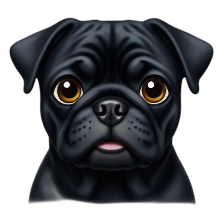 all-black-pug-face sticker