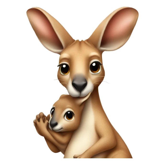 kangaroo with baby in its pouch sticker