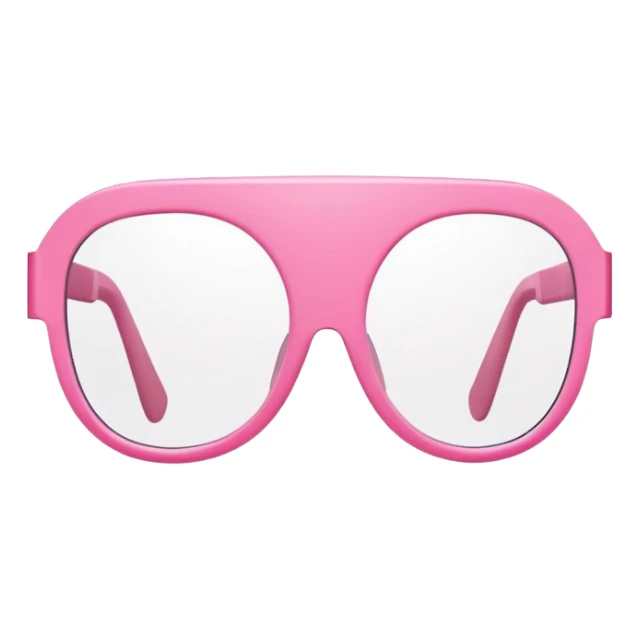 abstract minimal pink visor glasses, geometric simplicity, one continuous lens sticker