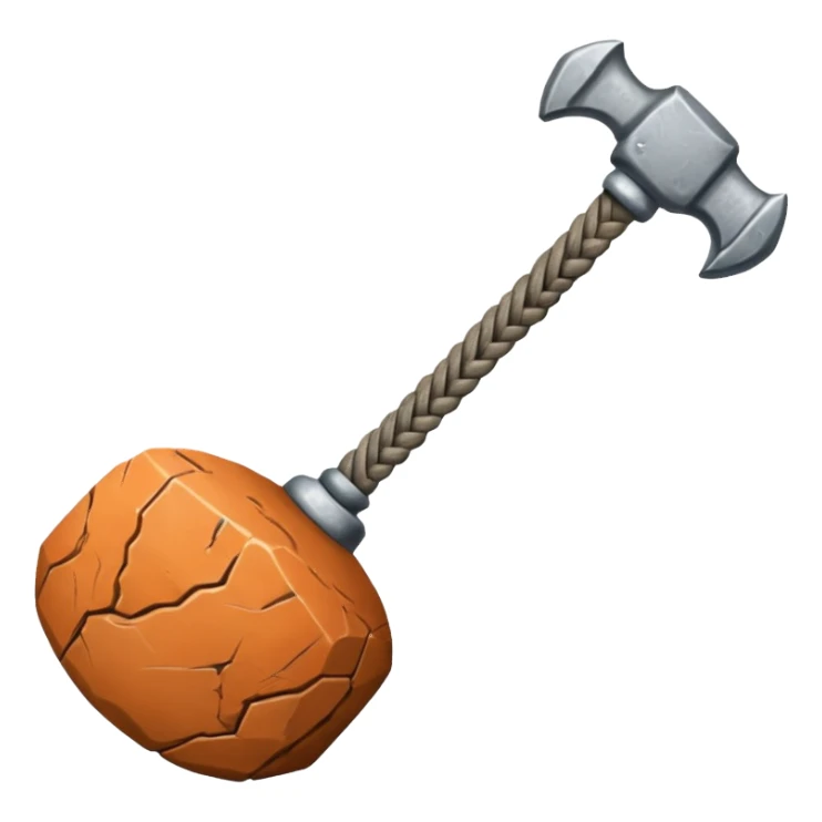 A heavy stone club with knotted handle grip.












 sticker