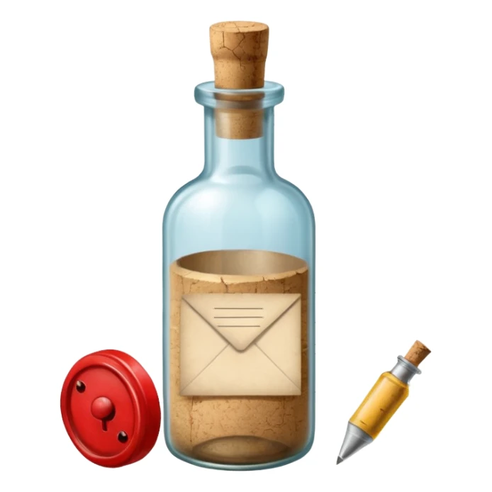 Message letter in Bottle sticker