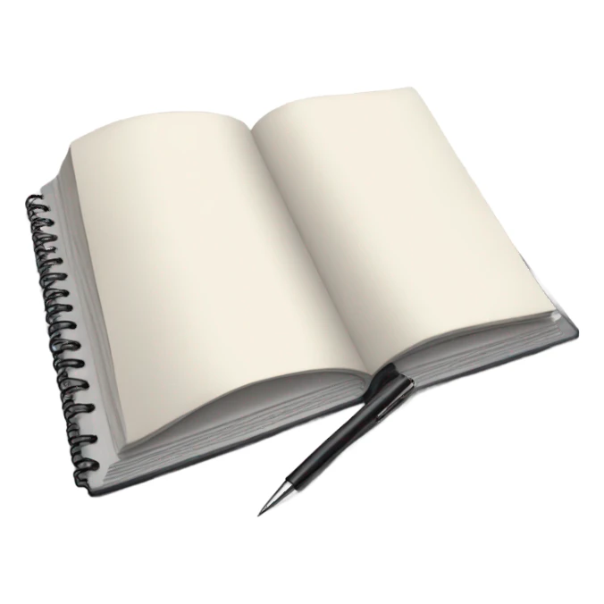 Notebook with pen sticker