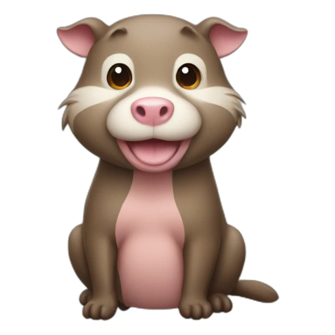 An otter on a pig sticker