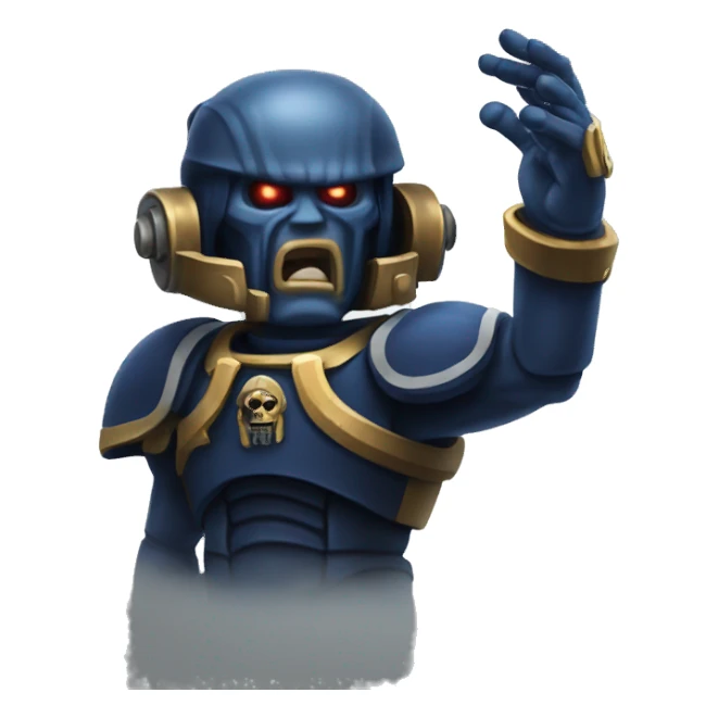 space marine raised hands sticker