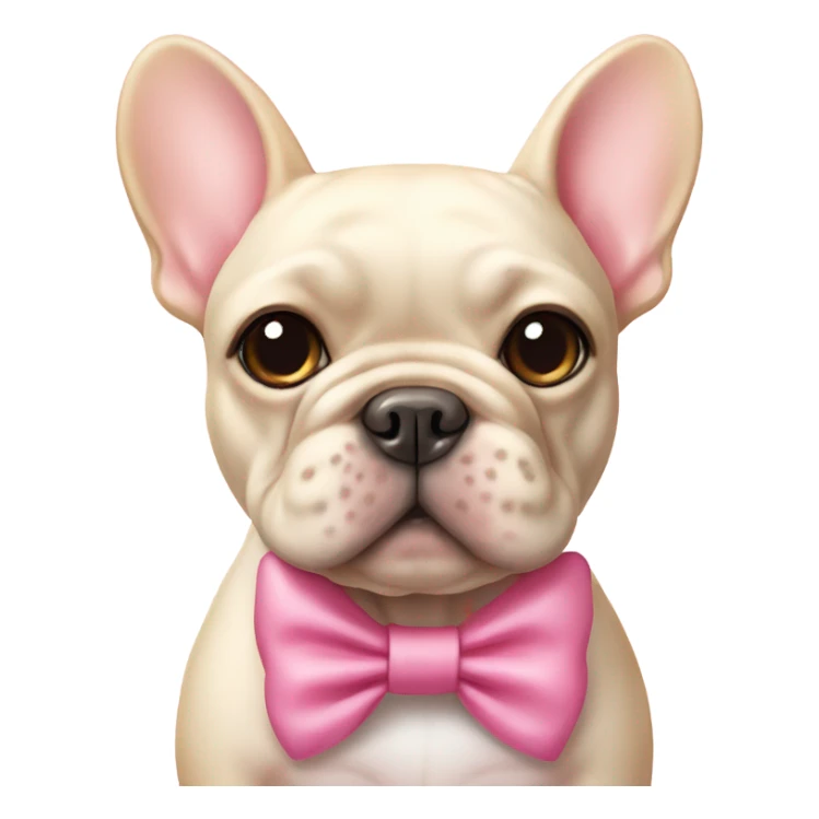 Cream frenchie with pink bow sticker