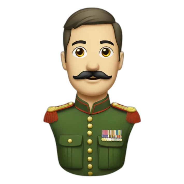 Soldat uniforme vert moustache sticker