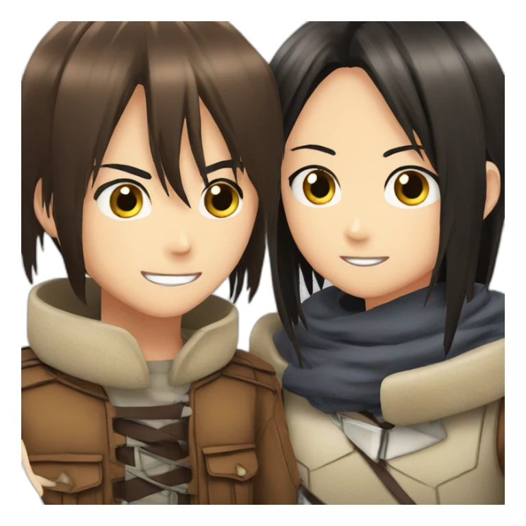 eren and mikasa sticker