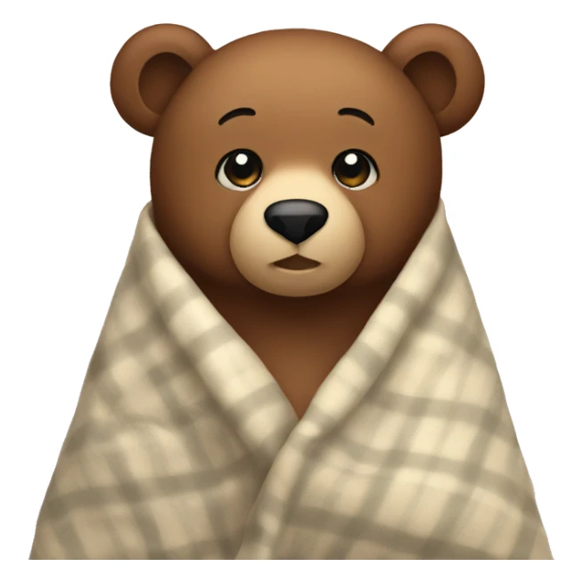 bear cozy in blanket sticker