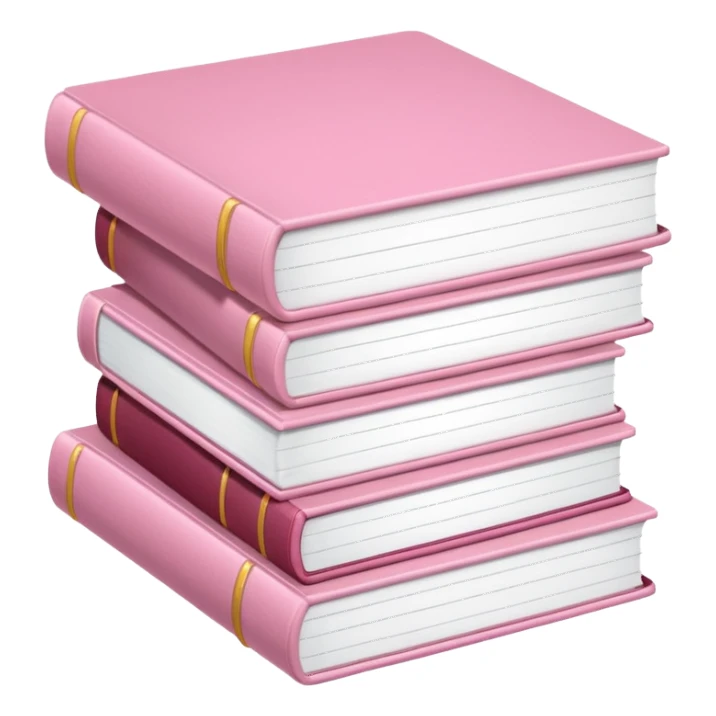 Light pink and white school books sticker