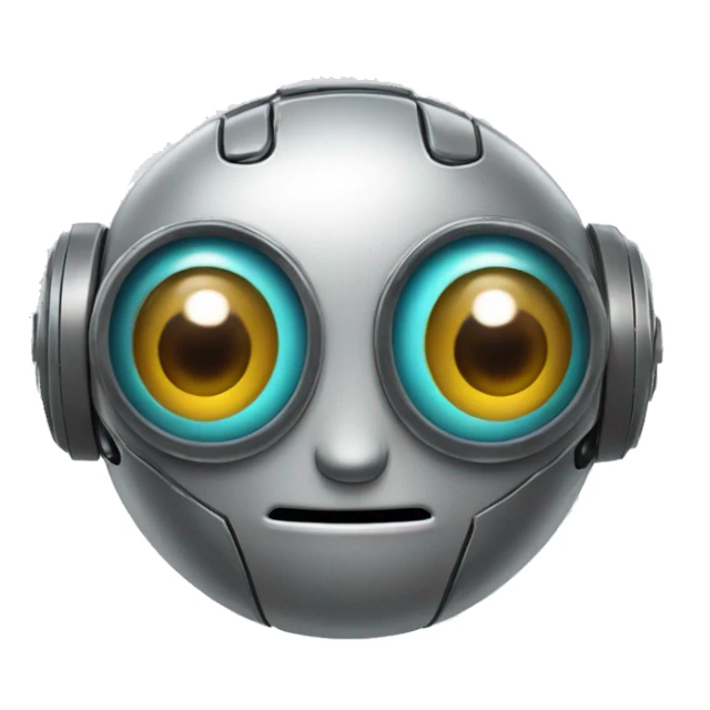 Cute robot with coin eyes sticker