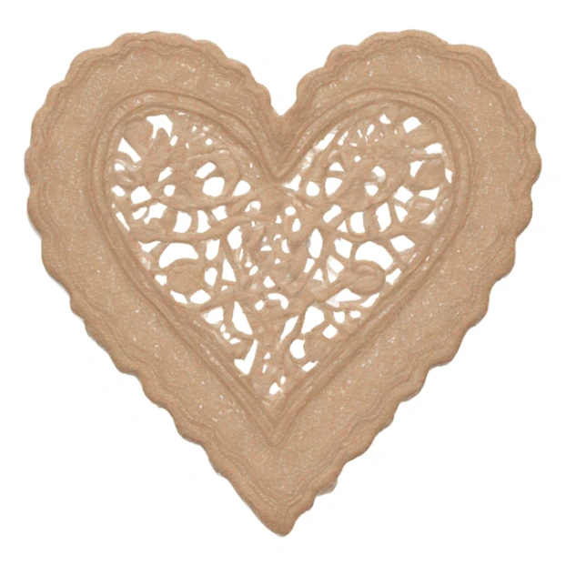 Pale brown lace heart sticker