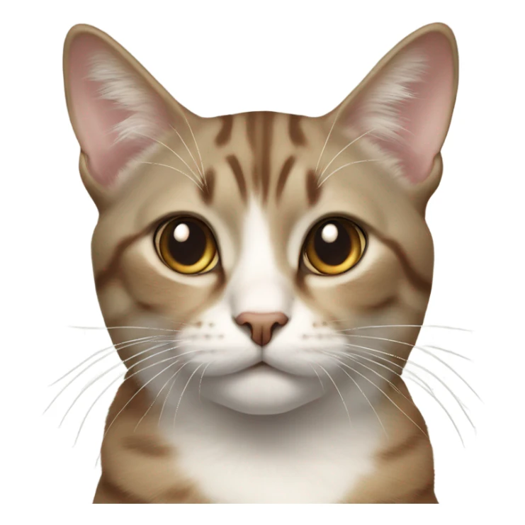 Realistic cat with beige brown and gray laying  sticker