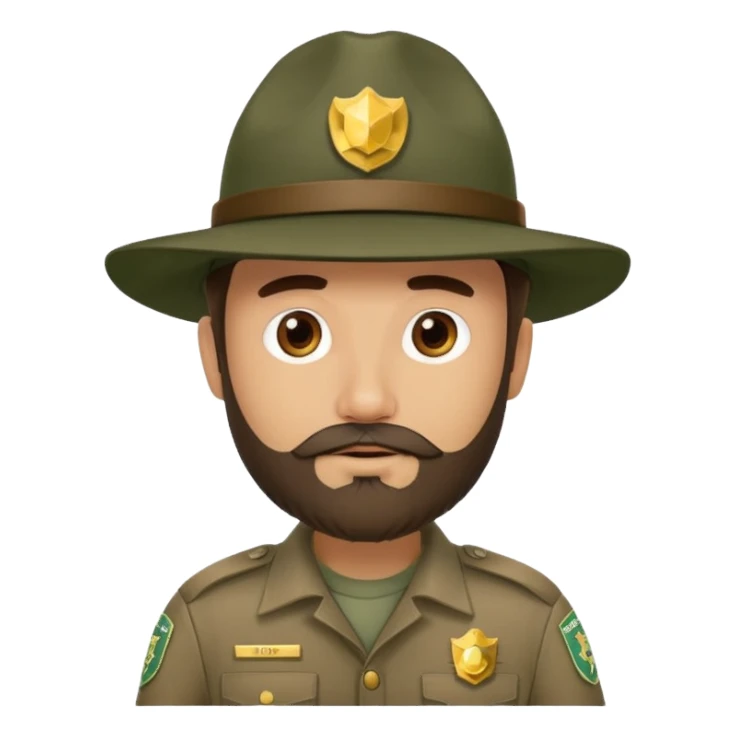 Male Park Ranger with beard  sticker