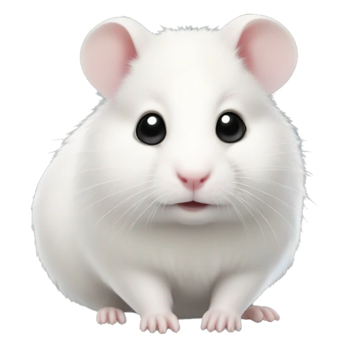 Sweet White hamster with black eyes,  sticker