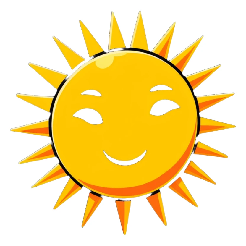 vibrant sun with rays sticker