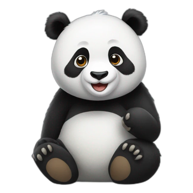 Panda with momey sticker