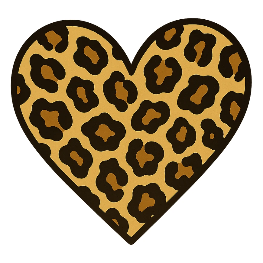 leopard print heart, style 2 sticker