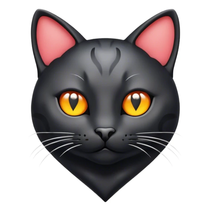 Cat heart black sticker