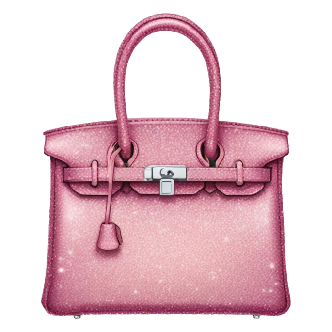 pink glitter Hermes birkin bag sticker