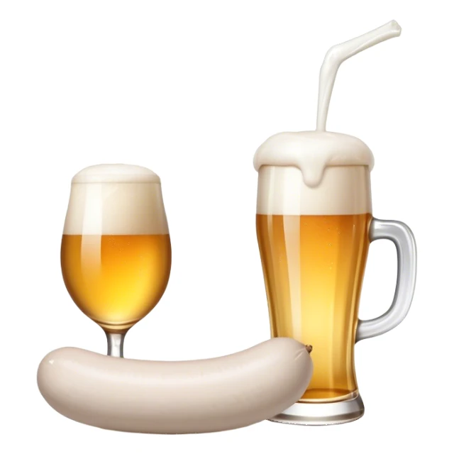 white sausage with a white beer sticker