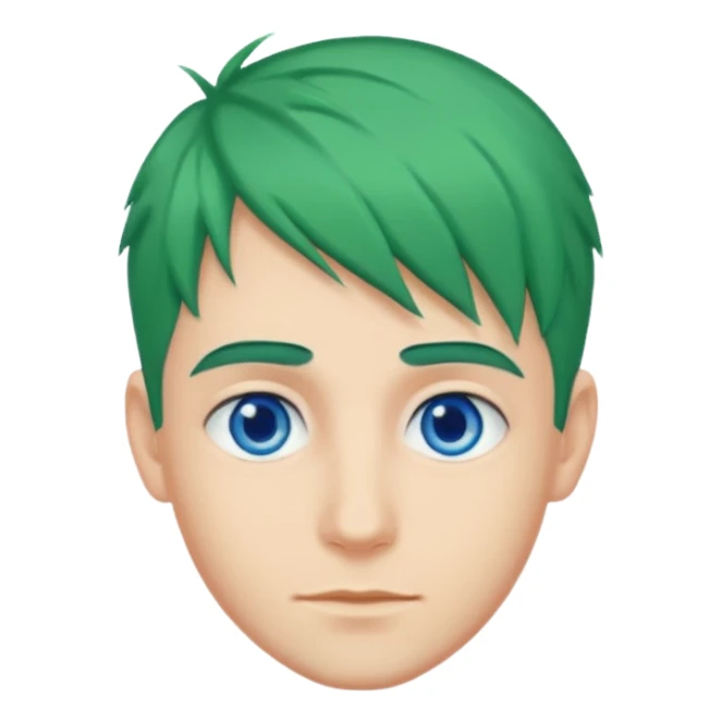 green haired man sticker