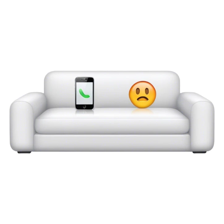 an iPhone big as the couch on a white couch sticker