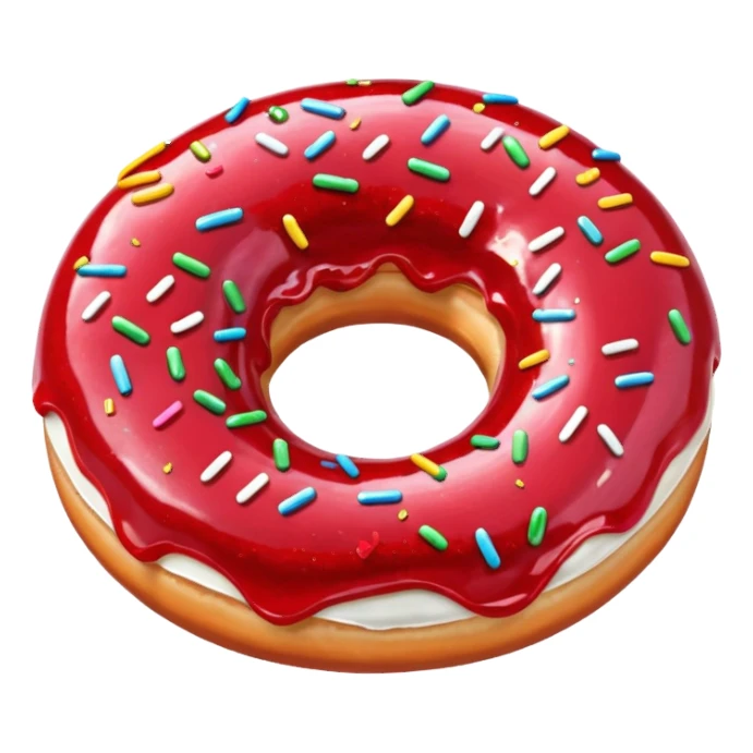 red glitter donut sticker