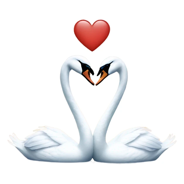 two swans making a heart  sticker