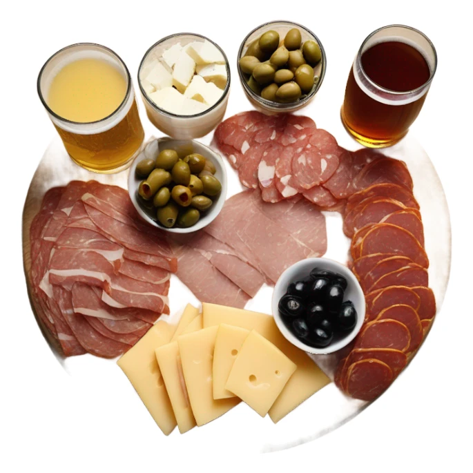 charcuterie with a beer sticker