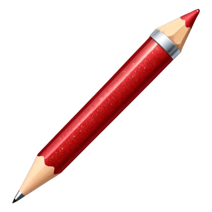 red glitter pencil sticker
