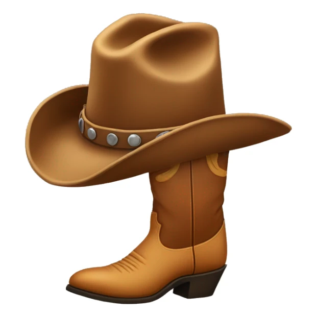 Cowboy boots with hat sticker