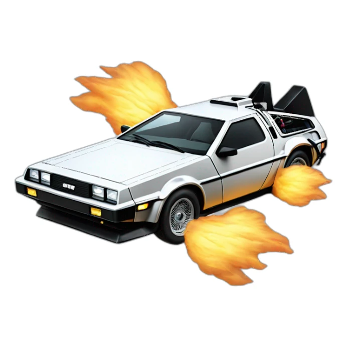 flying delorean sticker