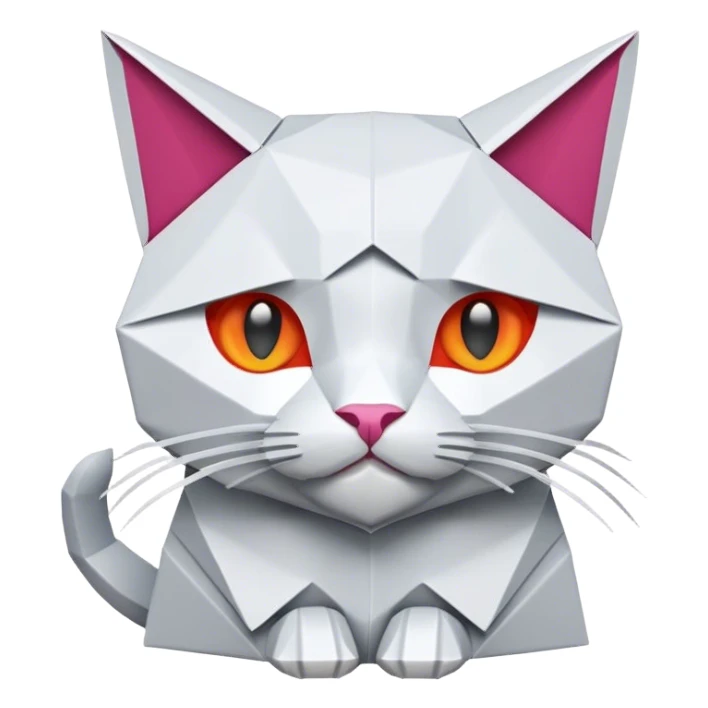 cat origami sticker