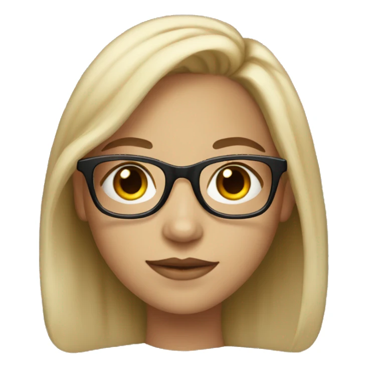 Light-skinned girl with glasses  sticker