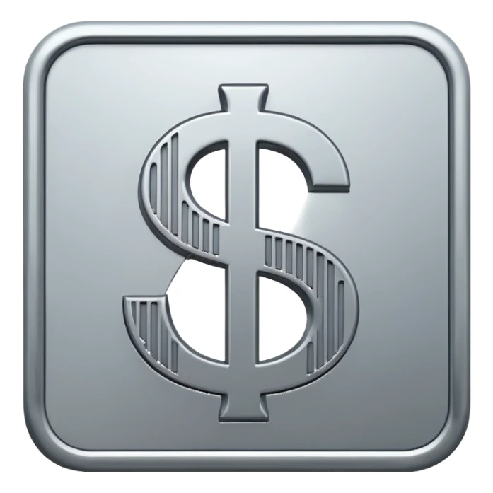 gray dollar sign SYMBOL in square, like icon sticker