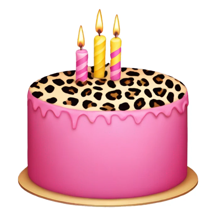 Pink Birthday cake with Leopard Print  sticker