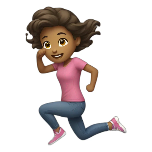 Girl kicking sticker
