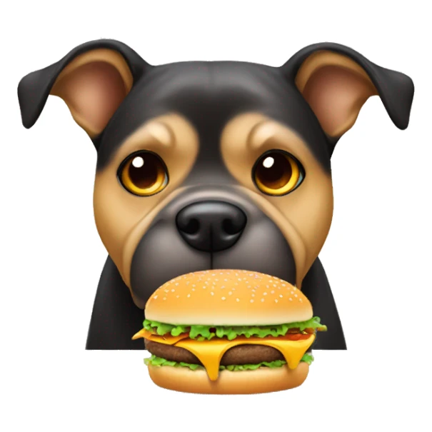 Dog eatting a hamburger  sticker
