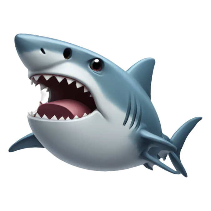 sad shark sticker